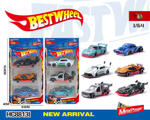 1:64 Alloy car (racing car, classic car, sports car) 3 boxes
