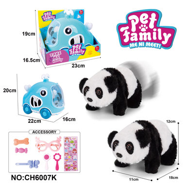 Electric plush walking panda + whale cage + small accessories