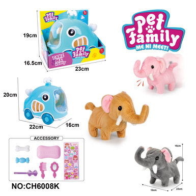 Electric plush walking elephant + whale cage + gadgets