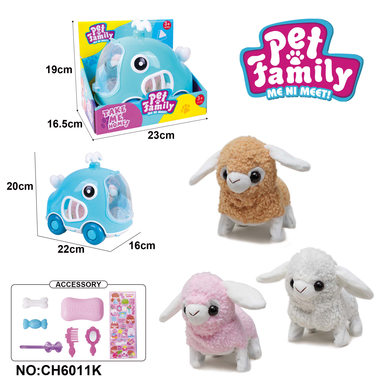 Electric plush walking sheep + whale cage + gadgets