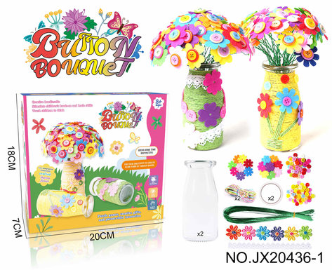 DIY button bouquet-clover / sunflower (2 pack, 80)