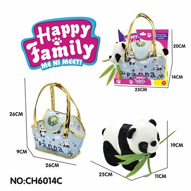 25cm panda plush toy + handbag