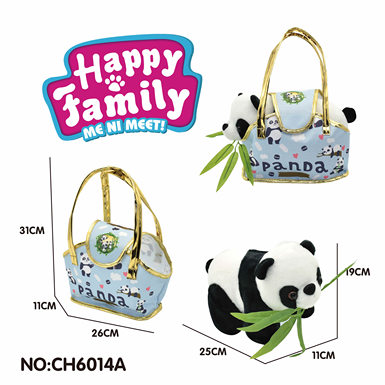 25cm panda plush toy + handbag