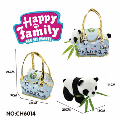 20cm panda plush toy + handbag