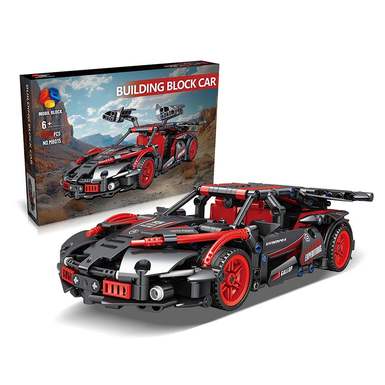 DIY building blocks assemble new technology pullback car