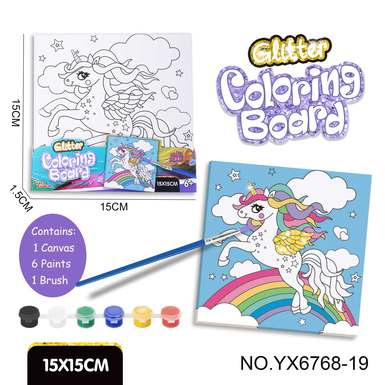 DIY Coloring Drawing Board Set-Unicorn (15X15CM)