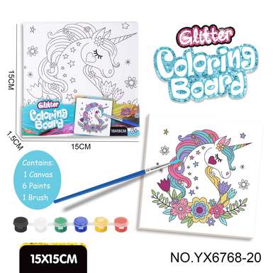 DIY Coloring Drawing Board Set-Unicorn (15X15CM)