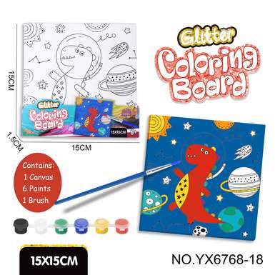 DIY Coloring Sketchboard Set-Dinosaur (15X15CM)