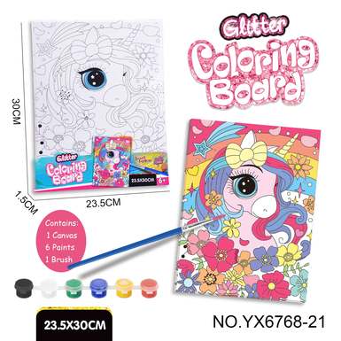 DIY Coloring Drawing Board Set-Unicorn (24X30CM)