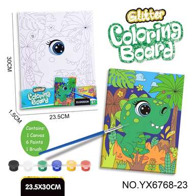 DIY Coloring Sketchboard Set-Dinosaur (24X30CM)