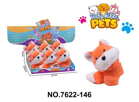 Plush little orange foxes clapping in circles (6 pieces/display box)