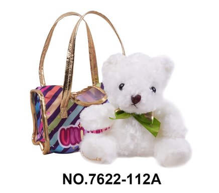 20cm bowtie teddy bear plush toy + handbag [opp bag]