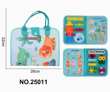 Montessori Children's Early Education Felt Puzzle 3 Page Hippo Busy Edition