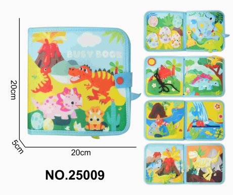Montessori children's early education felt, light blue dinosaur quiet book