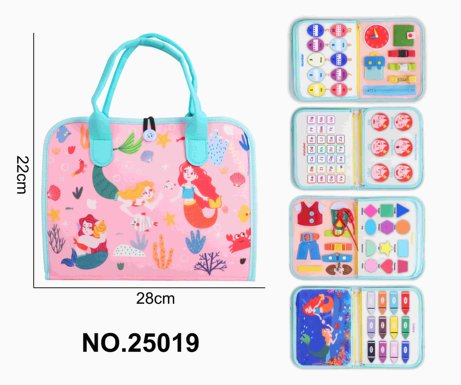 Montessori Children's Early Education Felt Puzzle 5-Page Princess Busy Edition/Dinosaur Busy Edition/Mermaid Busy Edition