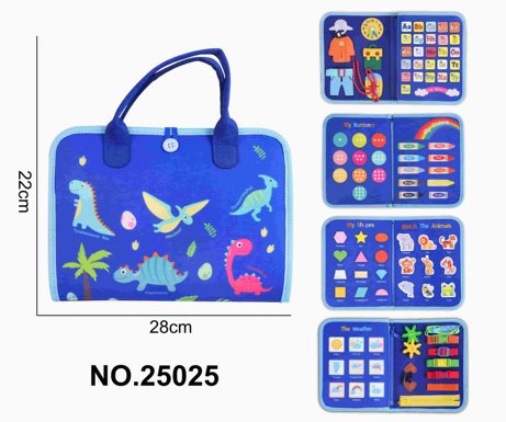 Montessori Children's Early Education Felt Puzzle Pink 5-page Unicorn Busy Edition/Purple 5-page Mermaid Busy Edition/Blue 5-page Dinosaur Busy Edition