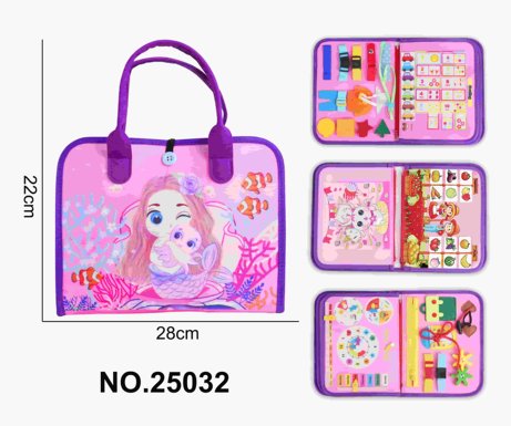 Montessori Children's Early Education Felt Puzzle Purple 4-Page Mermaid Busy Edition