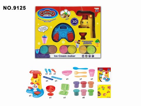 Smiley face ice cream machine colorful clay set