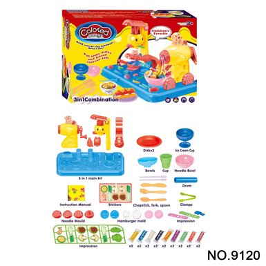 Three-in-one colored clay set