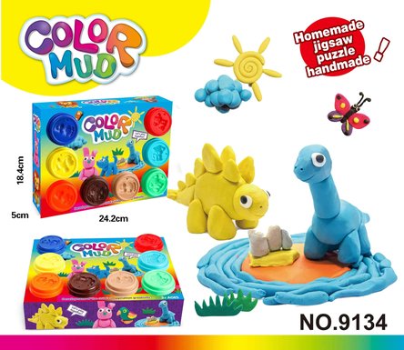 Colorful clay 8 bottles