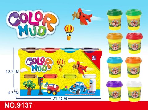 Colorful clay 8 bottles