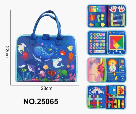 Montessori children's early education felt puzzle 5 pages of sapphire blue ocean A