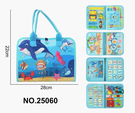Montessori children's early education felt puzzle 5 pages fishing busy edition