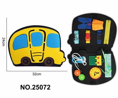 Montessori Children's Early Education Felt Educational Single-Page Bus Busy Board (Felt)