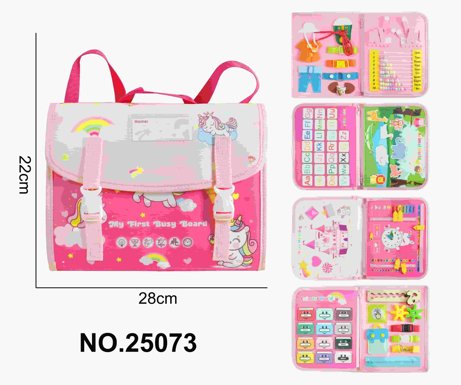 Montessori Children's Early Education Felt Puzzle 5-page pink backpack