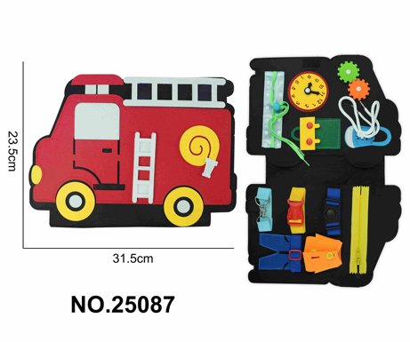 Montessori children's early education felt, educational single-page fire truck felt board