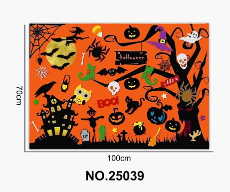 Montessori children's early education felt, educational Halloween wall hanging story board