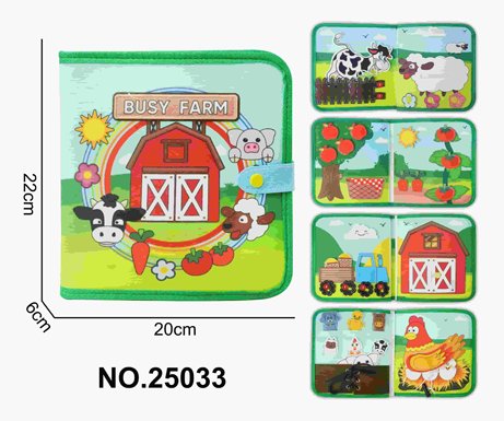 Montessori children's early education felt, educational fence, cow farm book, 5 pages