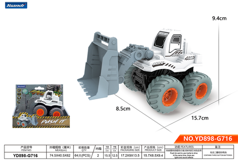 Soil stacker inertia vehicle toy/bucket less