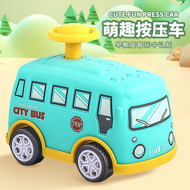Cartoon press on the bus and school bus