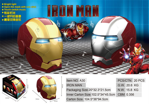 IronManHelmet(English)ColorfulLights,OneClickOpeningMask
