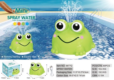 Electric induction water spray frog with light