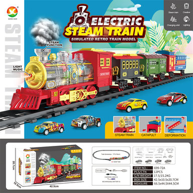 Classicalsteamtransparent7-colorwheelchargingtracktrain