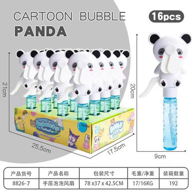Panda Bubble Hand Pressure Fan Toy Bubble Stick