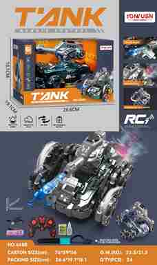 Small 6-wheeled tank stunt water bomb car remote control car toy