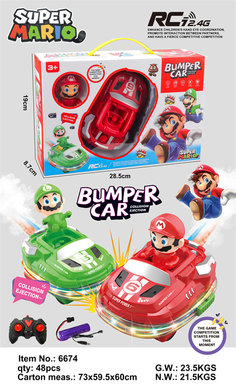 Mario spray lights music bumper car remote control car toy