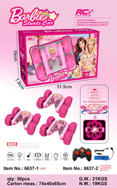 Barbie butterfly blooming subtitles light music remote control stunt car toys remote control car toys