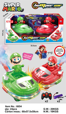 Mario spray light music bumper car remote control car toy