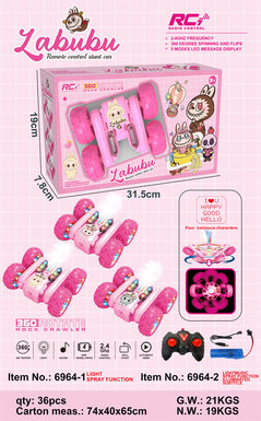 Labub spray light blossom remote control stunt car