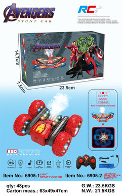 Iron Man spray subtitle lighting blooming remote control stunt car
