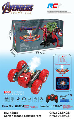 Spider-Man spray light blooming remote control stunt car