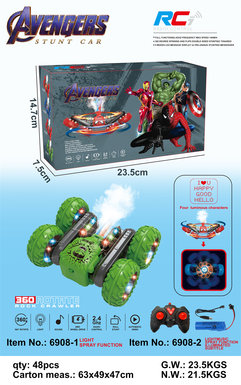 Hulk spray light blooming remote control stunt car