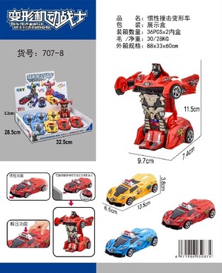 Xinle inertia impact deformable car toy