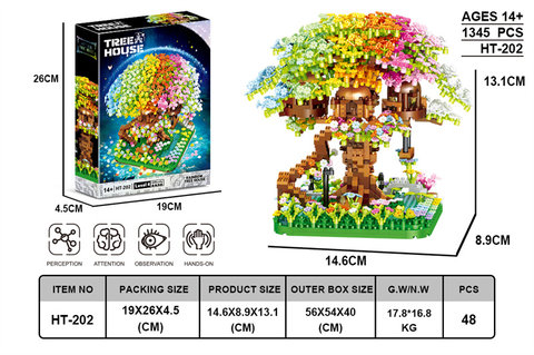 Xinle rainbow tree house building blocks 1345pcs Lego building toys