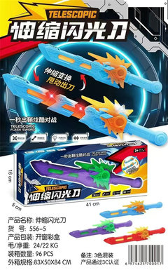Xinle light music retractable flash knife, 3-color mixed toys