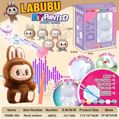 Xinle'erDIYpaintedvinylpiggybank+lanterntoy